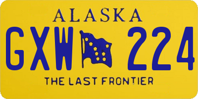 AK license plate GXW224
