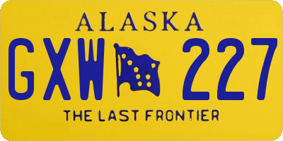 AK license plate GXW227