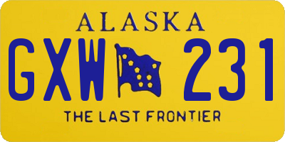 AK license plate GXW231