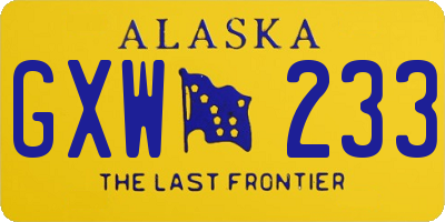 AK license plate GXW233