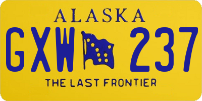 AK license plate GXW237