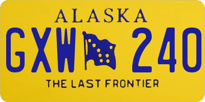 AK license plate GXW240