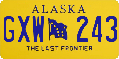 AK license plate GXW243