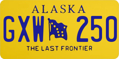 AK license plate GXW250