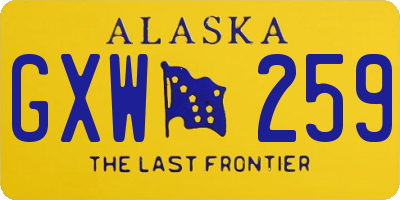 AK license plate GXW259