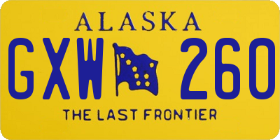 AK license plate GXW260