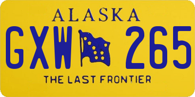 AK license plate GXW265