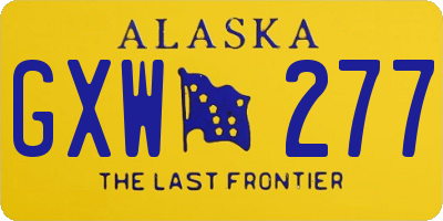 AK license plate GXW277