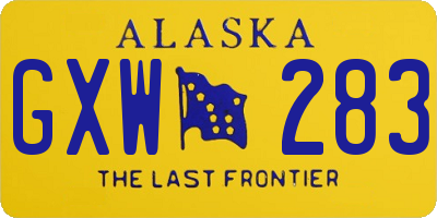 AK license plate GXW283