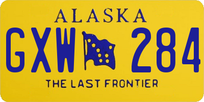 AK license plate GXW284