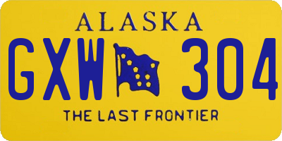 AK license plate GXW304