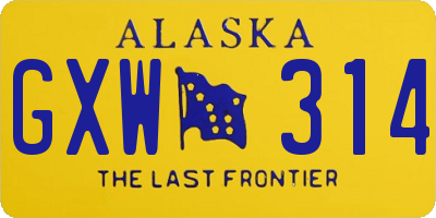 AK license plate GXW314