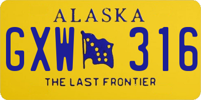 AK license plate GXW316