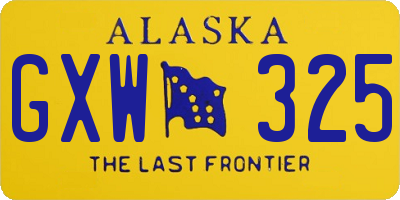 AK license plate GXW325