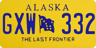 AK license plate GXW332