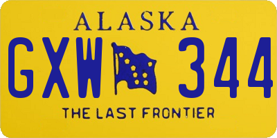 AK license plate GXW344