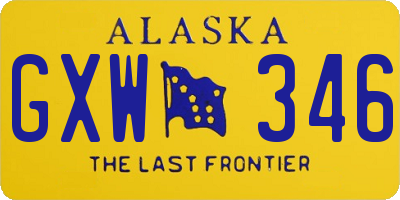 AK license plate GXW346