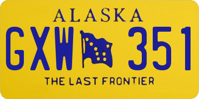 AK license plate GXW351