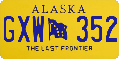 AK license plate GXW352