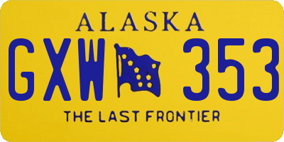 AK license plate GXW353