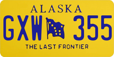 AK license plate GXW355