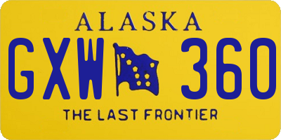 AK license plate GXW360