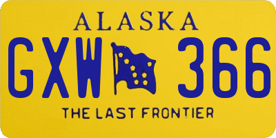 AK license plate GXW366