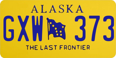 AK license plate GXW373