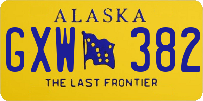 AK license plate GXW382