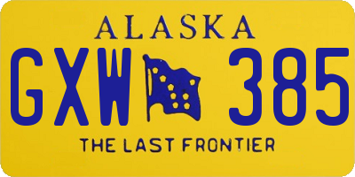 AK license plate GXW385