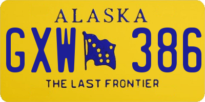 AK license plate GXW386
