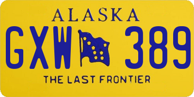 AK license plate GXW389