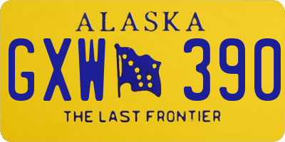 AK license plate GXW390