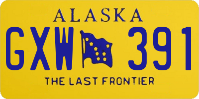 AK license plate GXW391