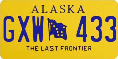 AK license plate GXW433