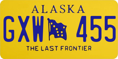 AK license plate GXW455