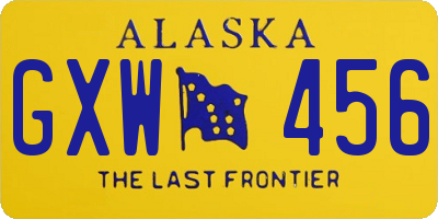 AK license plate GXW456
