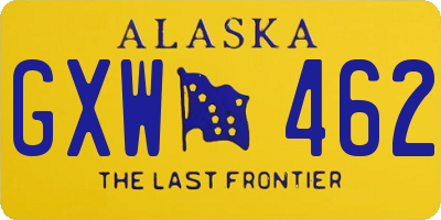 AK license plate GXW462
