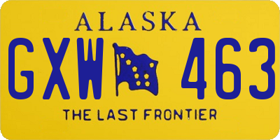 AK license plate GXW463