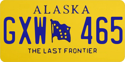 AK license plate GXW465