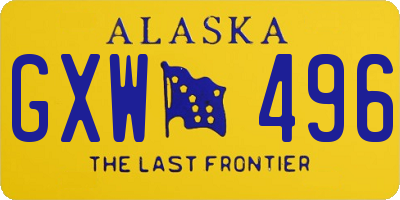 AK license plate GXW496