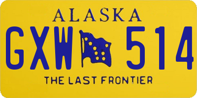 AK license plate GXW514