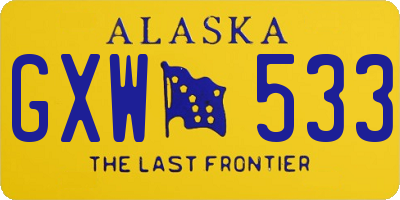 AK license plate GXW533