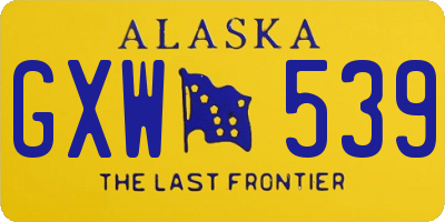 AK license plate GXW539