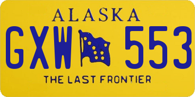 AK license plate GXW553