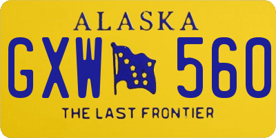 AK license plate GXW560