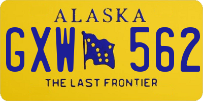 AK license plate GXW562