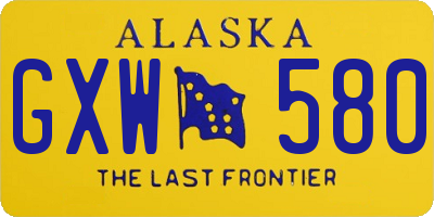 AK license plate GXW580