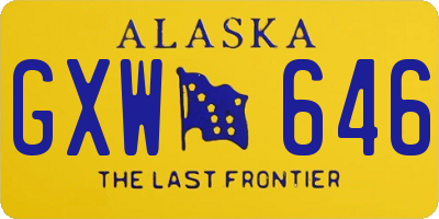 AK license plate GXW646