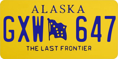 AK license plate GXW647